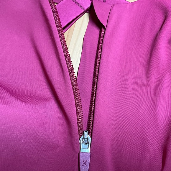 KNIX Fuschia Front Zip Catalyst Sports Bra Crossed Back Straps Lightly Padded 8+ - Picture 8 of 10